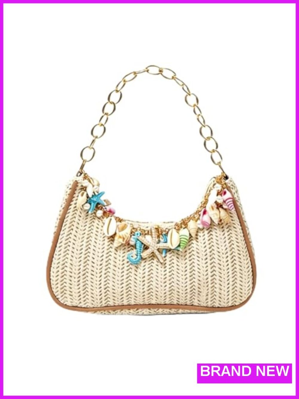 Straw Woven Shoulder Bag Tote Beach Summer Handbag